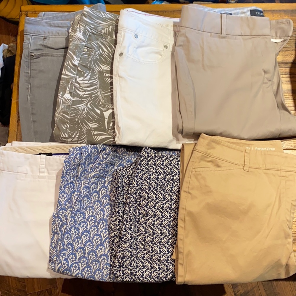 8 pairs of Talbots Jeans Crops Shorts Pants All Size 10